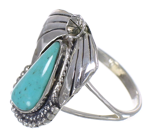 Silver Southwestern Turquoise Ring Size 6 QX71838